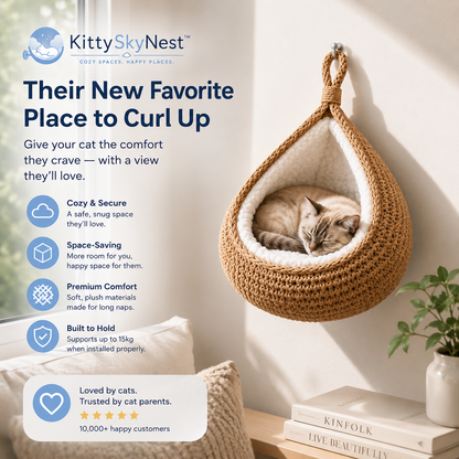 KittySkyNest™ - Handwoven Hanging Cat Cocoon