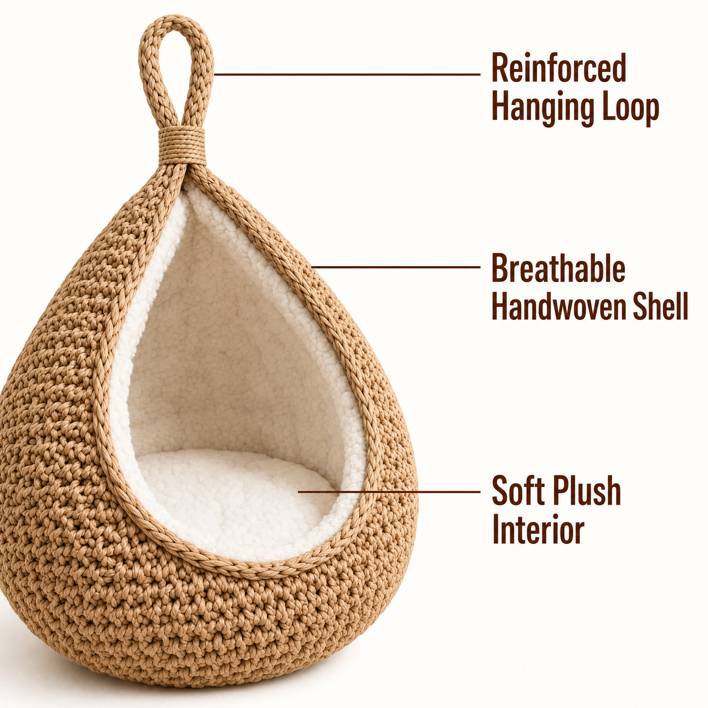 KittySkyNest™ - Handwoven Hanging Cat Cocoon